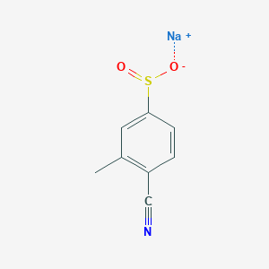 molecular formula C8H6NNaO2S B13164638 Sodium 4-cyano-3-methylbenzene-1-sulfinate 