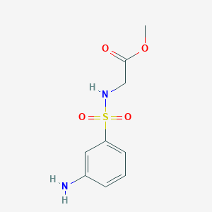 molecular formula C9H12N2O4S B13164681 Methyl 2-(3-aminobenzenesulfonamido)acetate 
