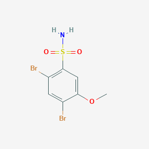molecular formula C7H7Br2NO3S B13164718 2,4-Dibromo-5-methoxybenzene-1-sulfonamide 