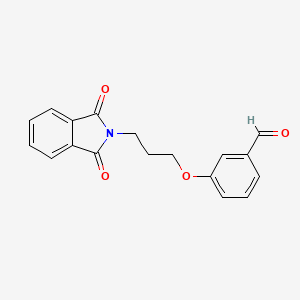 molecular formula C18H15NO4 B1316474 3-(3-(1,3-Dioxoisoindolin-2-yl)propoxy)benzaldehyde CAS No. 69383-92-2