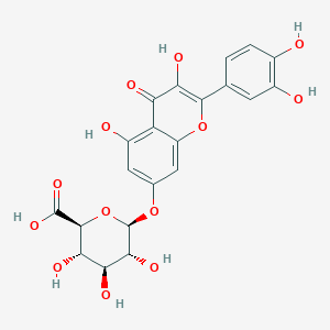 molecular formula C21H18O13 B131648 (2S,3S,4S,5R,6S)-6-[2-(3,4-dihydroxyphenyl)-3,5-dihydroxy-4-oxochromen-7-yl]oxy-3,4,5-trihydroxyoxane-2-carboxylic acid CAS No. 38934-20-2