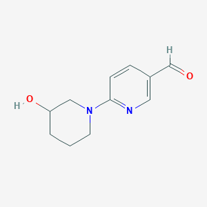 molecular formula C11H14N2O2 B13164824 6-(3-Hydroxypiperidin-1-YL)pyridine-3-carbaldehyde 