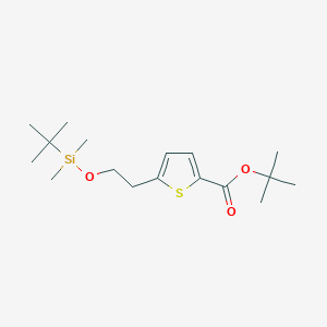 molecular formula C17H30O3SSi B13164825 tert-Butyl 5-(2-((tert-butyldimethylsilyl)oxy)ethyl)thiophene-2-carboxylate CAS No. 1799412-24-0