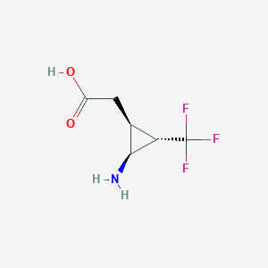 molecular formula C6H8F3NO2 B13164886 2-[(1S,2S,3S)-2-amino-3-(trifluoromethyl)cyclopropyl]acetic acid 