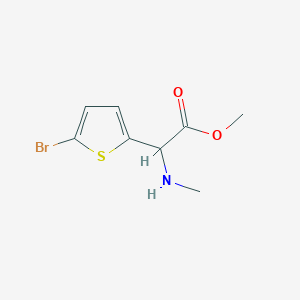 molecular formula C8H10BrNO2S B13164997 Methyl 2-(5-bromothiophen-2-yl)-2-(methylamino)acetate 