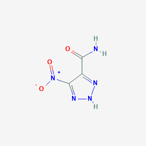 molecular formula C3H3N5O3 B131654 5-nitro-2H-triazole-4-carboxamide CAS No. 145769-57-9