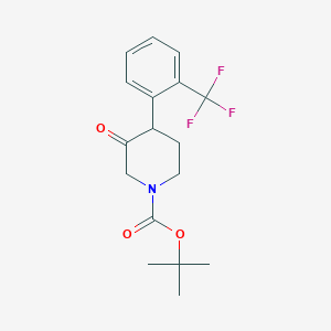 molecular formula C17H20F3NO3 B13165491 Tert-butyl 3-oxo-4-[2-(trifluoromethyl)phenyl]piperidine-1-carboxylate 