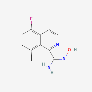 molecular formula C11H10FN3O B13165507 (E)-5-Fluoro-N'-hydroxy-8-methylisoquinoline-1-carboximidamide 
