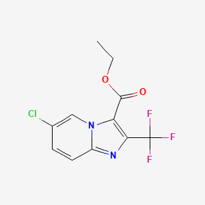 molecular formula C11H8ClF3N2O2 B1316564 Ethyl 6-chloro-2-(trifluoromethyl)imidazo[1,2-a]pyridine-3-carboxylate CAS No. 420130-58-1