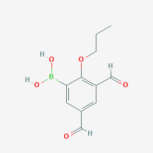 molecular formula C11H13BO5 B1316571 (3,5-二甲酰基-2-丙氧基苯基)硼酸 CAS No. 1072951-92-8