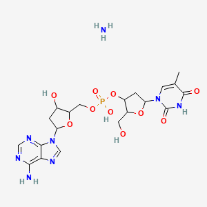 molecular formula C20H29N8O10P B1316575 [5-(6-Aminopurin-9-yl)-3-hydroxyoxolan-2-yl]methyl [2-(hydroxymethyl)-5-(5-methyl-2,4-dioxopyrimidin-1-yl)oxolan-3-yl] hydrogen phosphate;azane CAS No. 61845-39-4