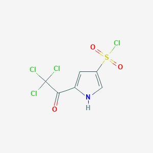 molecular formula C6H3Cl4NO3S B1316577 5-(trichloroacetyl)-1H-pyrrole-3-sulfonyl chloride CAS No. 867330-05-0
