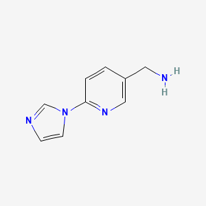 molecular formula C9H10N4 B1316588 [6-(1H-咪唑-1-基)吡啶-3-基]甲胺 CAS No. 914637-08-4