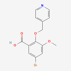 5-Bromo-3-methoxy-2-(pyridin-4-ylmethoxy)benzoic acid