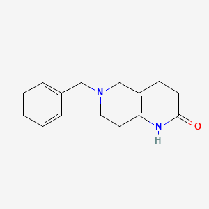 molecular formula C15H18N2O B1316634 6-benzyl-3,4,5,6,7,8-hexahydro-1,6-naphthyridin-2(1H)-one CAS No. 210539-03-0