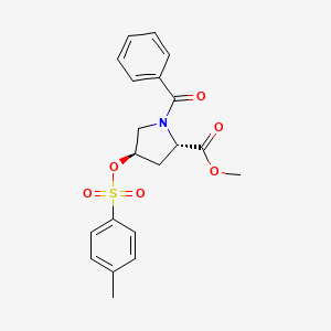 molecular formula C20H21NO6S B1316643 (2S,4R)-Methyl 1-benzoyl-4-(tosyloxy)pyrrolidine-2-carboxylate CAS No. 31560-21-1