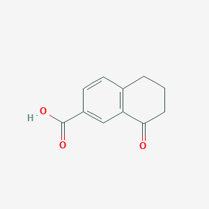 molecular formula C11H10O3 B1316647 8-Oxo-5,6,7,8-tetrahydronaphthalene-2-carboxylic acid CAS No. 89781-52-2