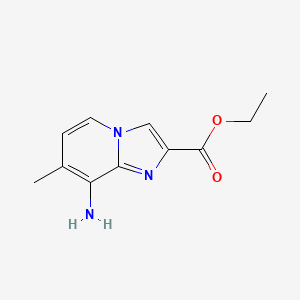 molecular formula C11H13N3O2 B1316649 8-氨基-7-甲基咪唑并[1,2-a]吡啶-2-甲酸乙酯 CAS No. 132272-55-0