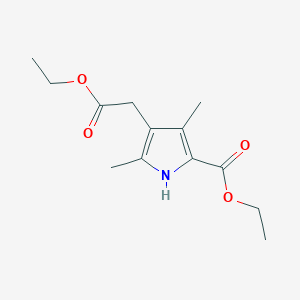 molecular formula C13H19NO4 B1316664 4-(2-乙氧基-2-氧代乙基)-3,5-二甲基-1H-吡咯-2-羧酸乙酯 CAS No. 40345-42-4