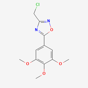 molecular formula C12H13ClN2O4 B13167062 3-(Chloromethyl)-5-(3,4,5-trimethoxyphenyl)-1,2,4-oxadiazole 