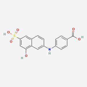 molecular formula C17H13NO6S B1316743 4-((8-Hydroxy-6-sulfonaphthalen-2-yl)amino)benzoic acid CAS No. 71486-49-2