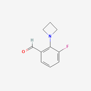 molecular formula C10H10FNO B13167559 2-(Azetidin-1-yl)-3-fluorobenzaldehyde 