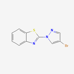 molecular formula C10H6BrN3S B1316761 2-(4-Bromo-1H-pyrazol-1-yl)-1,3-benzothiazole 