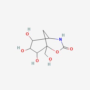 molecular formula C8H13NO6 B1316783 6,7,8-Trihydroxy-1-(hydroxymethyl)-2-oxa-4-azabicyclo[3.3.1]nonan-3-one CAS No. 85281-06-7