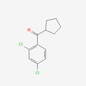 molecular formula C12H12Cl2O B1316819 环戊基(2,4-二氯苯基)甲酮 CAS No. 898791-81-6