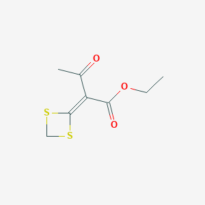 molecular formula C8H10O3S2 B1316828 Ethyl 2-(1,3-dithietan-2-ylidene)-3-oxobutanoate CAS No. 120596-96-5
