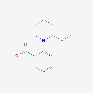 molecular formula C14H19NO B1316833 2-(2-Ethylpiperidin-1-yl)benzaldehyde 