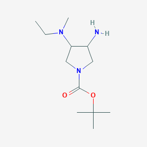molecular formula C12H25N3O2 B13168534 Tert-butyl 3-amino-4-[ethyl(methyl)amino]pyrrolidine-1-carboxylate 