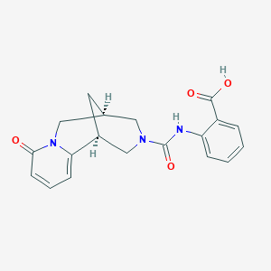 molecular formula C19H19N3O4 B1316869 2-{[(8-Oxo-1,5,6,8-tetrahydro-2H-1,5-methanopyrido[1,2-a][1,5]diazocin-3(4H)-yl)carbonyl]amino}benzoic acid 
