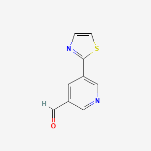 molecular formula C9H6N2OS B13168965 5-(1,3-Thiazol-2-yl)pyridine-3-carbaldehyde 