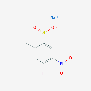 molecular formula C7H5FNNaO4S B13168988 Sodium 4-fluoro-2-methyl-5-nitrobenzene-1-sulfinate 
