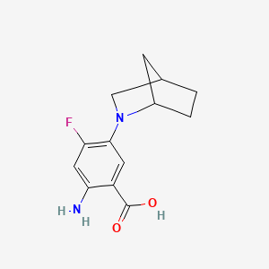 molecular formula C13H15FN2O2 B13169006 2-Amino-5-{2-azabicyclo[2.2.1]heptan-2-yl}-4-fluorobenzoic acid 