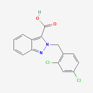 molecular formula C15H10Cl2N2O2 B1316933 2-(2,4-Dichlorobenzyl)-2H-indazole-3-carboxylic acid CAS No. 123016-78-4