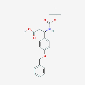 molecular formula C22H27NO5 B131694 (betaS)-beta-[(1,1-tert-Butyloxycarbonyl)amino]-4-benzyloxy-benzenepropanoic Acid Methyl Ester CAS No. 832089-66-4
