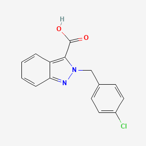 molecular formula C15H11ClN2O2 B1316941 2-[(4-Chlorophenyl)methyl]indazole-3-carboxylic acid CAS No. 126861-66-3