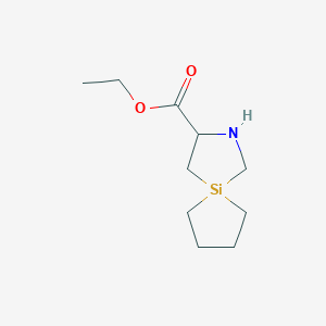 molecular formula C10H19NO2Si B13169526 Ethyl 2-aza-5-silaspiro[4.4]nonane-3-carboxylate 