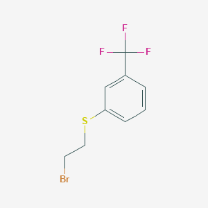 molecular formula C9H8BrF3S B13169955 1-[(2-Bromoethyl)sulfanyl]-3-(trifluoromethyl)benzene 