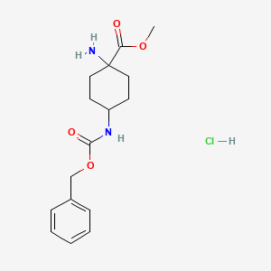 molecular formula C16H23ClN2O4 B13169974 Methyl 1-amino-4-(((benzyloxy)carbonyl)amino)cyclohexane-1-carboxylate hydrochloride 