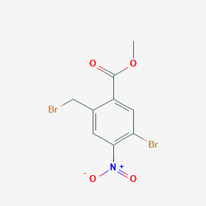 molecular formula C9H7Br2NO4 B13169996 Methyl5-bromo-2-(bromomethyl)-4-nitrobenzoate 