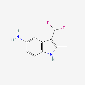 molecular formula C10H10F2N2 B13170013 3-(Difluoromethyl)-2-methyl-1H-indol-5-amine 