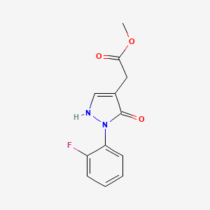 molecular formula C12H11FN2O3 B13170029 Methyl 2-[2-(2-fluorophenyl)-3-oxo-2,3-dihydro-1H-pyrazol-4-yl]acetate 