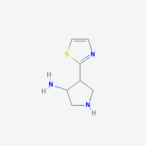 molecular formula C7H11N3S B13170050 4-(1,3-Thiazol-2-yl)pyrrolidin-3-amine 