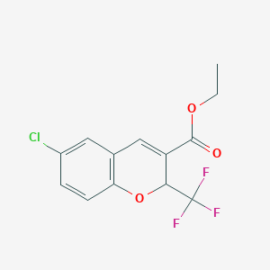 molecular formula C13H10ClF3O3 B1317020 ethyl 6-chloro-2-(trifluoromethyl)-2H-chromene-3-carboxylate CAS No. 215123-85-6