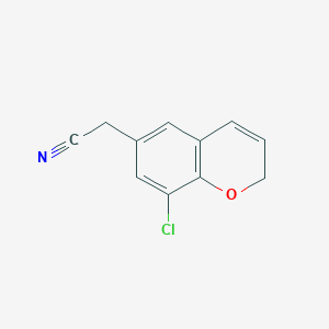 molecular formula C11H8ClNO B13170243 2-(8-chloro-2H-chromen-6-yl)acetonitrile 