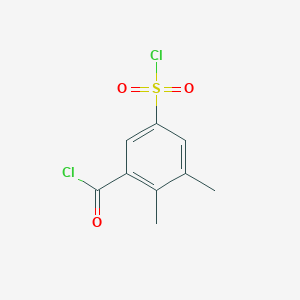 molecular formula C9H8Cl2O3S B13170278 5-(Chlorosulfonyl)-2,3-dimethylbenzoyl chloride 