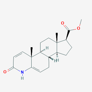 molecular formula C20H27NO3 B131703 methyl (1S,3aS,3bS,9aR,9bS,11aS)-9a,11a-dimethyl-7-oxo-1,2,3,3a,3b,4,6,9b,10,11-decahydroindeno[5,4-f]quinoline-1-carboxylate CAS No. 166896-62-4